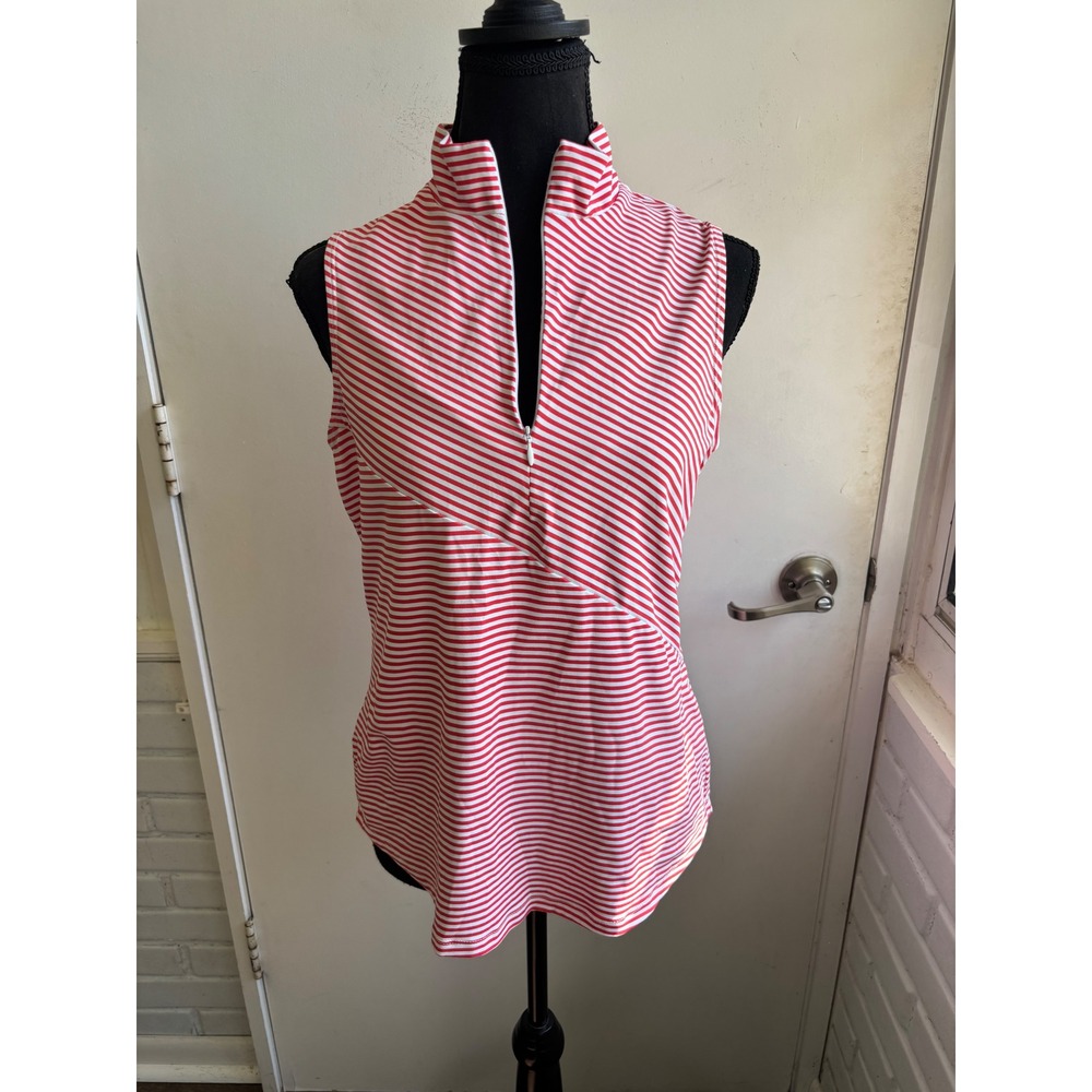 Tommy Bahama Aubrey IslandZone Zip Neck Shirt Small Golf Polo athleisure